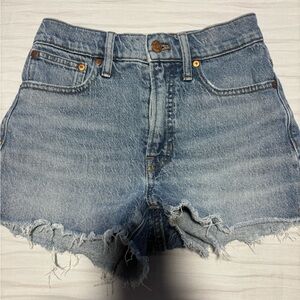 Madewell Light Blue Distressed Denim Cutoff Shorts